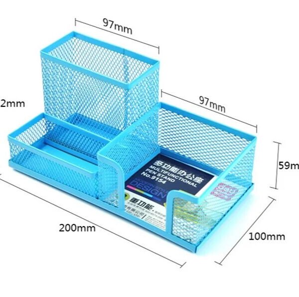 Deli	E9154 Colorful Mesh Desktop Organizer (Red / Blue / Green)