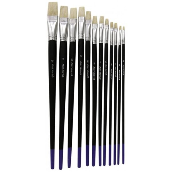 Mont Marte Studio Series Paint Brush Set Flat Sizes 1-12