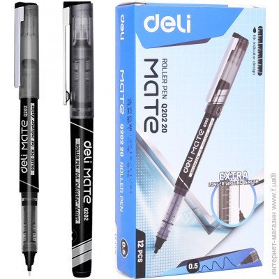 Deli Mate Roller Pen 0.5mm BLACK Q20220