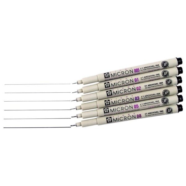 Sakura Pigma Micron Pens, 6 pcs