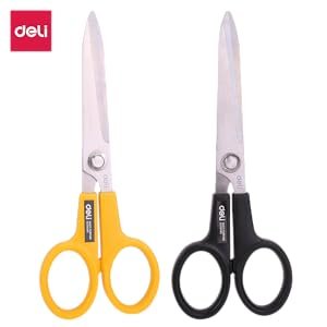 Deli E6014 Scissors 8 inch 202 mm,Black or Yellow