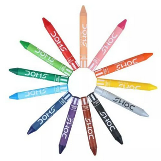 Doms 12 Shades Jumbo Wax Crayons | Smooth & Even Shading | Bright & Playful Colors | Free Silver Crayon Inside | Non-Toxic & Safe for Childrens | Pack of 1
