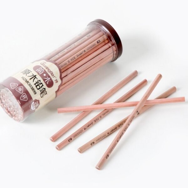 50 pcs Guangbo 2B Pencil wood color with pencil jar.