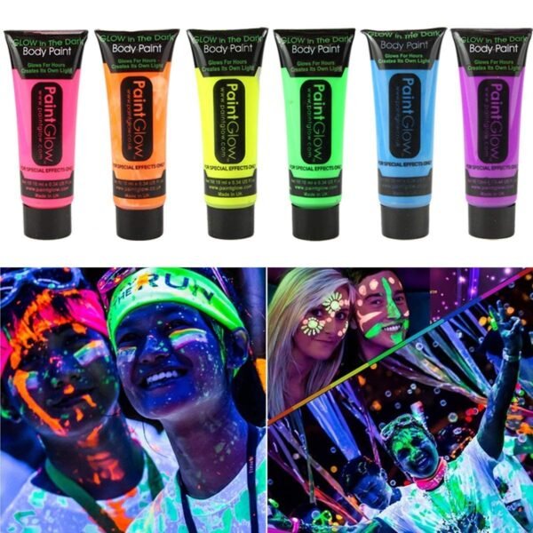 Paint Glow Darkness UV Black Light Reactive Glow Face and Body Paint