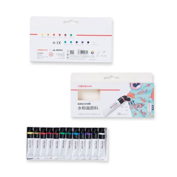 HIMI MIYA Gouache Color Painting Tube Set 12ml,12 Colors