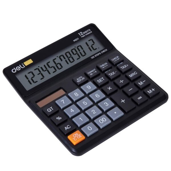 Deli	EM01120	Calculator Metal-12 digits with TAX CHEK