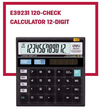 Deli E39231 Desktop Calculator 12 Digits dual Power