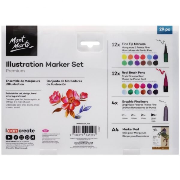 Mont Marte Premium Marker Set Illustration Marker Set 29pc