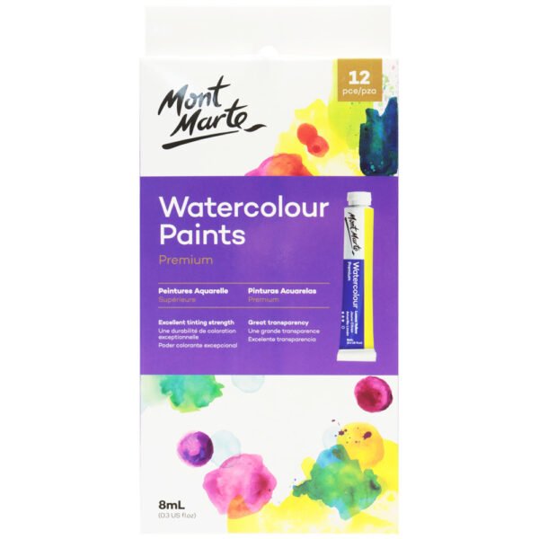 Mont Marte Premium Watercolour Paint 8ml 12pc