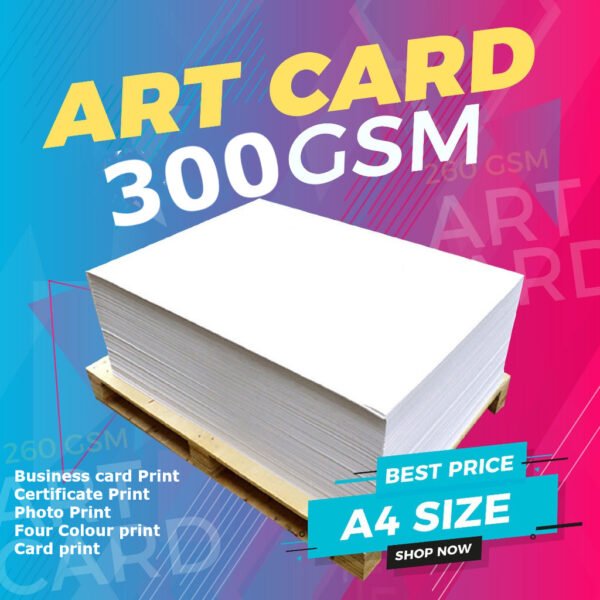 Bright white Premium Quality white Art Card 300gsm A4- 10 Pcs