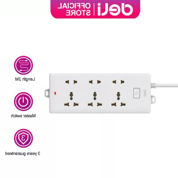 Deli E18339(03) 6-Port Household Power Strip