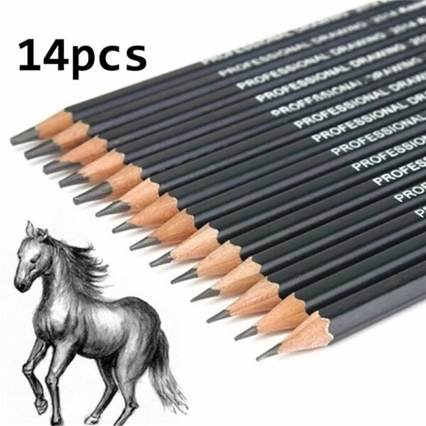 Keep Smiling 14pcs/set Professional Graphite Sketching charcoal Pencils Set for Drawing