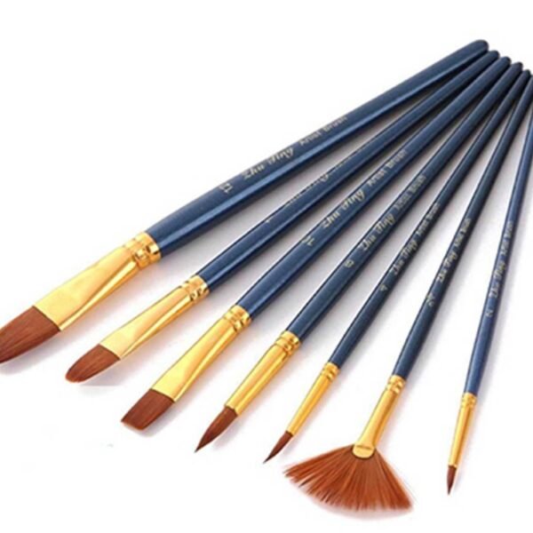 Keep Smiling Artist Brush Set 7 Pieces Nylon Hair Artist Brushes 8070