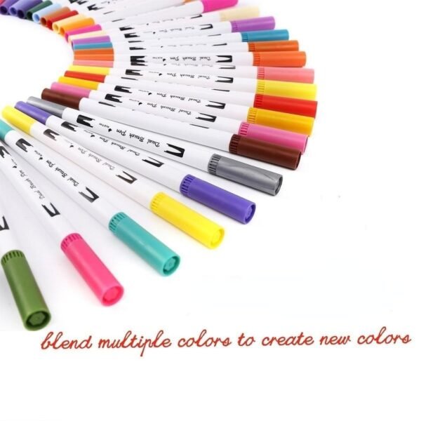 12 Pcs Dual Tip Brush Pens Art Markers Set Flexible Brush & 0.4mm Fine liner