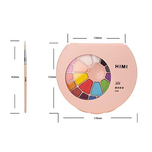 HIMI 24 Colors Solid Watercolor Cake Portable Metal Box