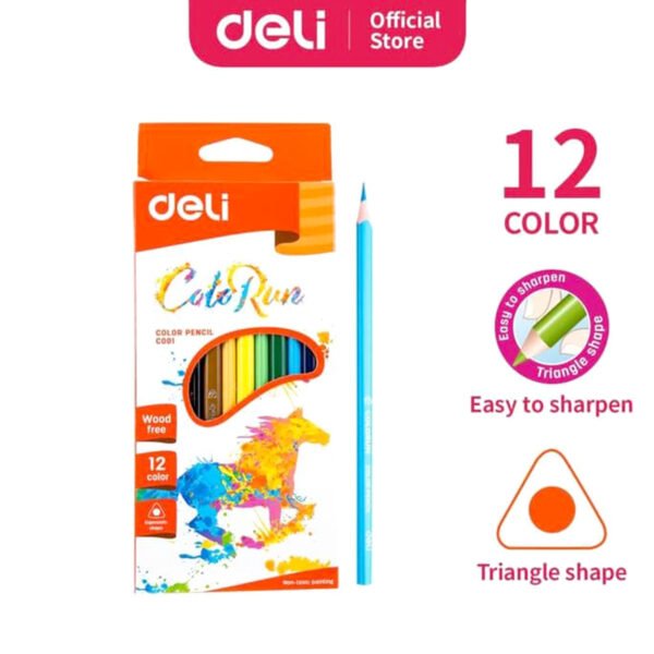 Deli EC00100 Plastic Colored Pencil 12 Colors