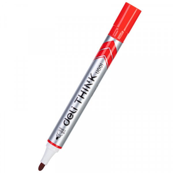 Deli EU00140 Tip Dry Erase White Board Marker - Red