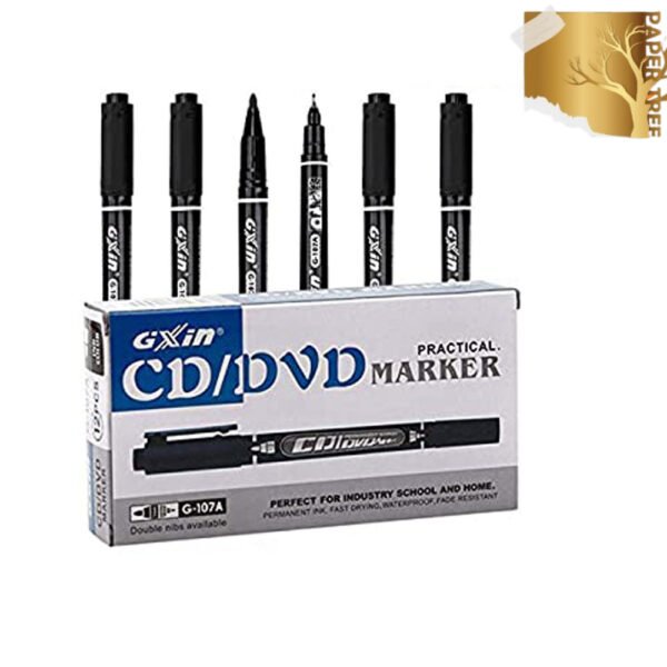 Double Head CD MARKER BLACK 12 PCS