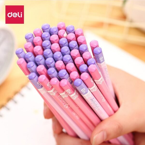 Deli S929 Pink Body 2B Pencil for school and office supply 50 pcs of pack