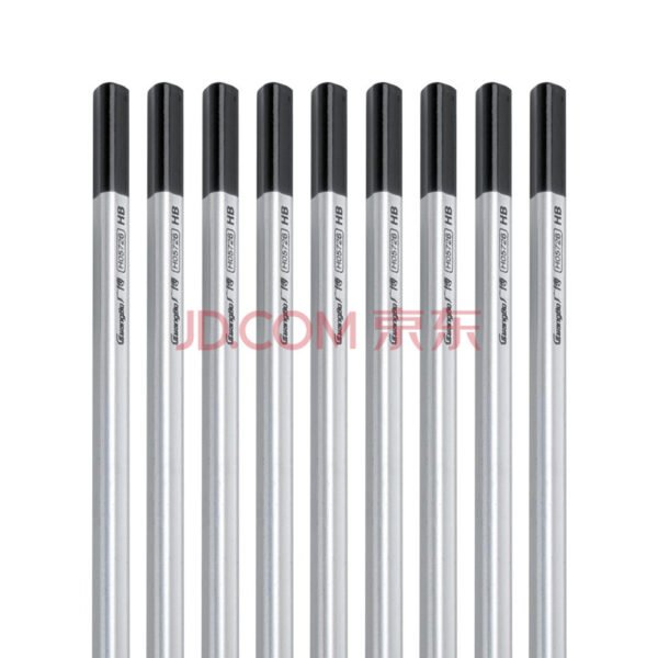 50 Pcs Guangbo HB pencil silver body and black lead pencil with jar