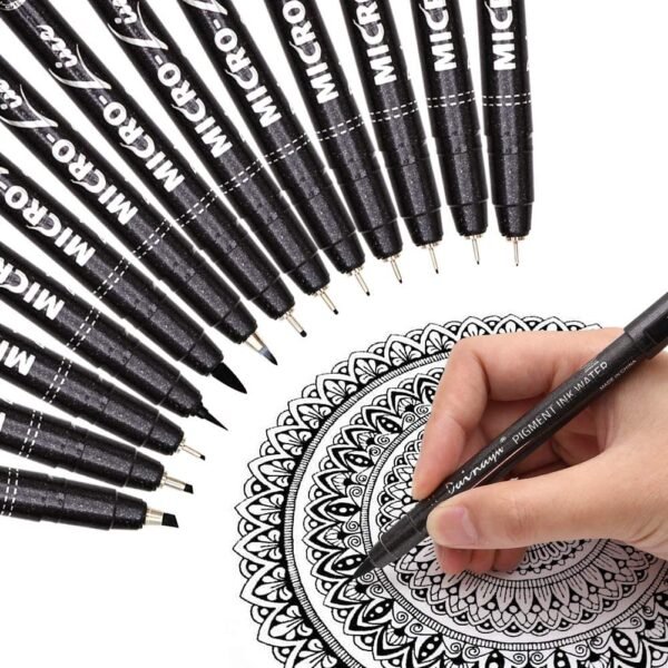 Superior Black Micro Fineliner Ink Pens  16 Pcs