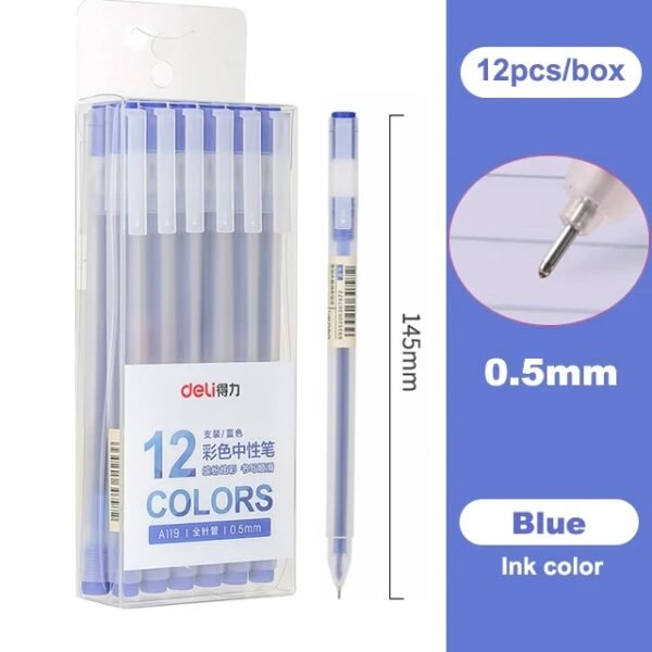 Deli A119 Ballpoint Pen Office School Pens Smooth Writing Stationery Elementary Supplies 0.5mm Blue