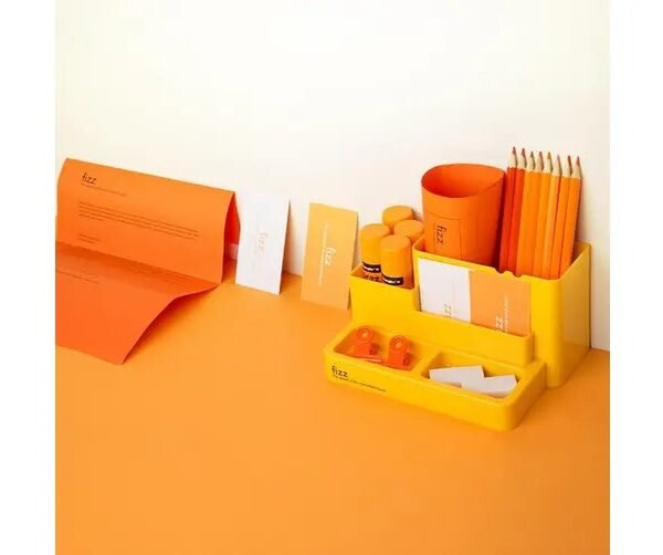 Multifunctional Pen Holder Desktop Stationery Storage Box ,Mini desk oraganizer (Pink/orange/blue)