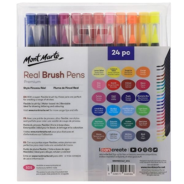 Mont Marte Premium Real Brush Pens 24pc