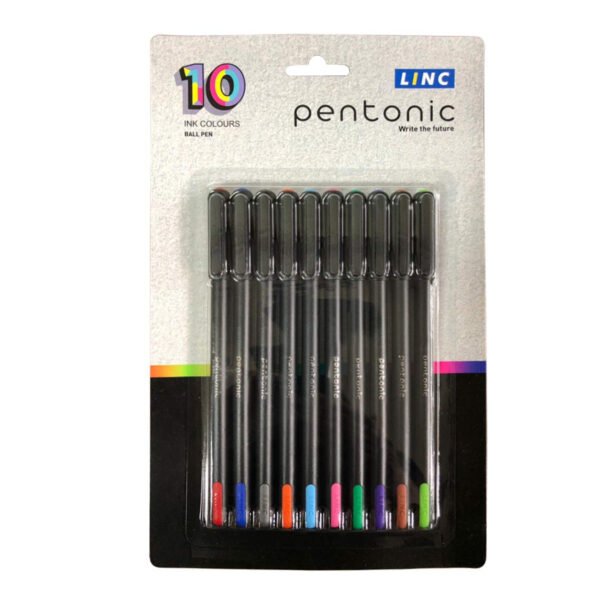 Linc Pentonic 10 Color Smooth Ball Pen - Enjoy Smooth and Colorful Writing Experience Easy to Use and Maintain - Easy flow Ink Technology