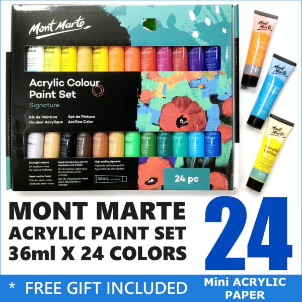 Mont Marte ACRYLIC Paint Set 24 Color 36ml