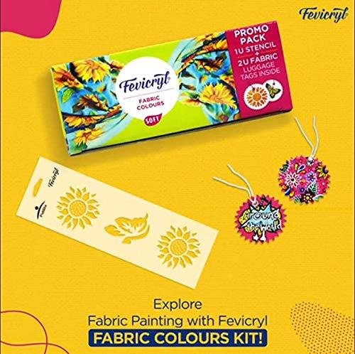 Fabric Colour Kit (10 X 20ml) with Stencil