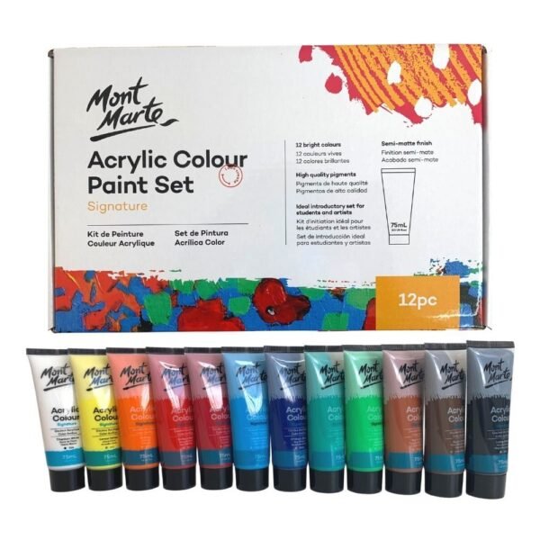 Mont Marte Acrylic Paint  75ml Tubes 12 Color