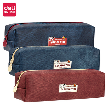 Deli 66975 Denim Square Bag multi-purpose Pencil case (mixed)