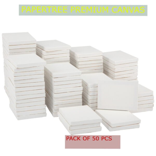 White Canvas 4x4 inch - PACK OF 05 PCS