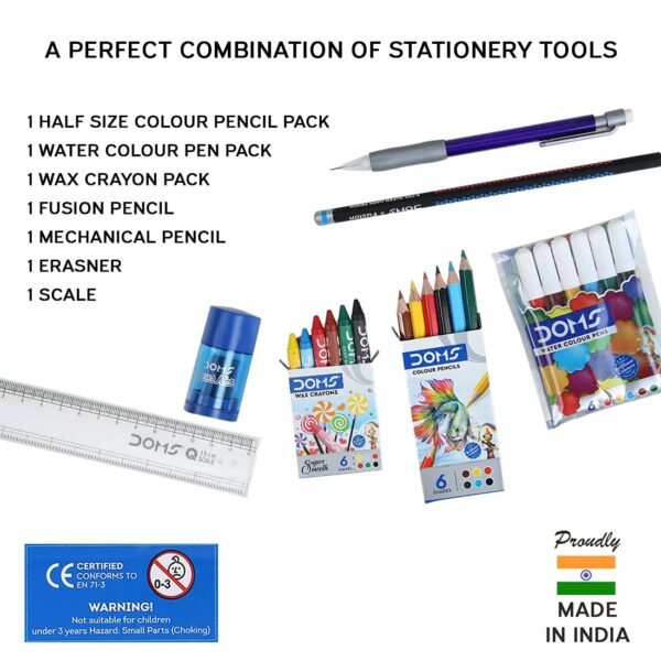Doms Wow Craft Kit | Perfect Value Pack | Kit for Creative Minds | Gifting Range for Kids | Combination of 7 Stationery Items