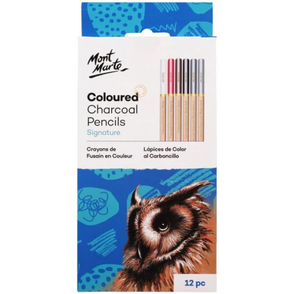 Mont Marte Coloured Charcoal Pencils 12pc