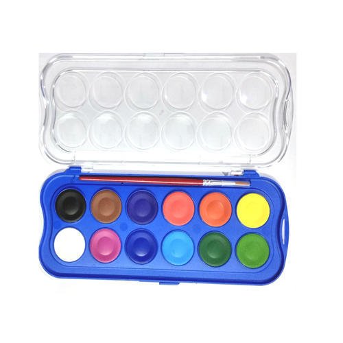 DOMS Water Color Cakes 12 Shades (30 mm) & 1 Brush include