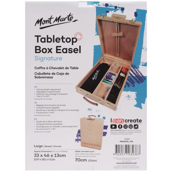 Mont Marte Tabletop Box Easel Lge - Beech