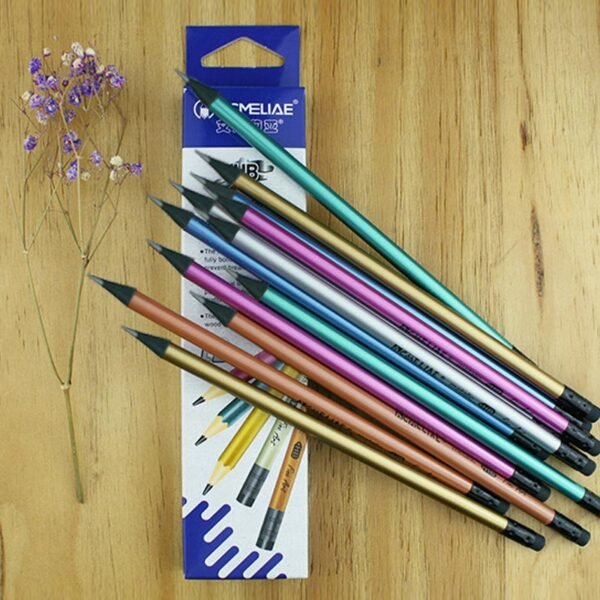 Acmeliae Super quality metallic body graphite pencil 12 Pcs