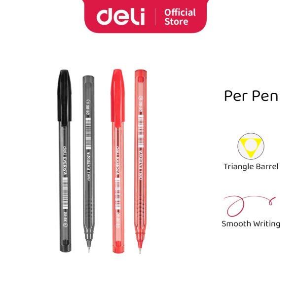 Deli EQ9-BK Ball Point Pen 50pcs Black