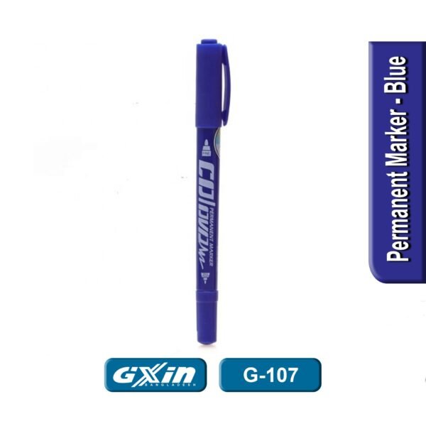 Dual tip Permanent Marker 12 Pcs Blue