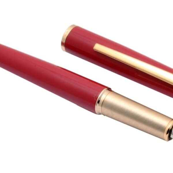 Jinhao 95 Fine Nib Fountain Pen Red Metal Body With Golden Trims