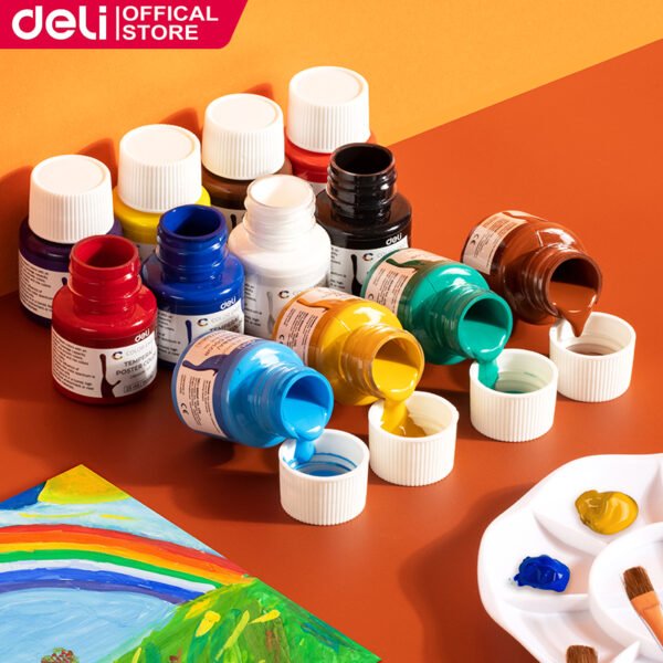 Deli EC14-12 Poster Color Paint 12 shade