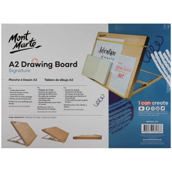 Mont Marte Drawing Board A2 with elastic band