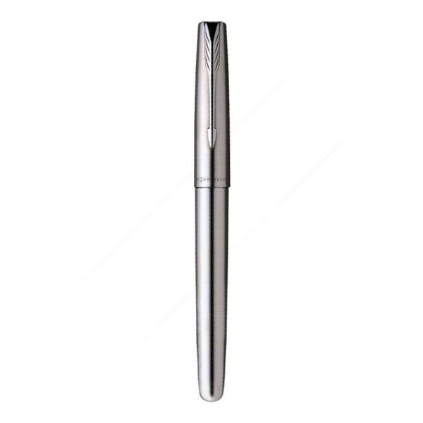 Parker Frontier Stainless Steel Fountain Pen With Stainless Steel Trim