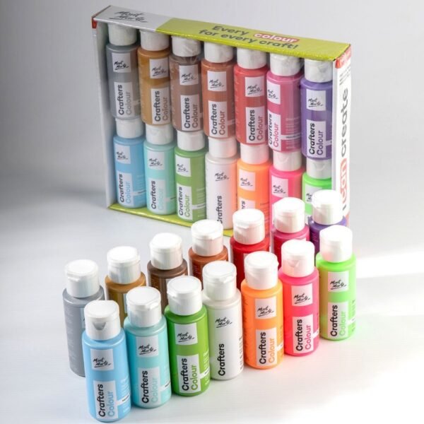 Mont Marte Crafters Color Metallic & Fluro Acrylic Paint Set 14pc x 60ml