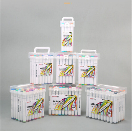 ZUIXUA 60 Colors Dual Head Marker Pen Set Art Markers Brush Pen Sketch Oil Alcohol Drawing Stationery