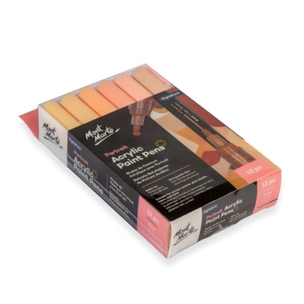 Mont Marte Skin Tones  Acrylic Paint Marker Set - Broad Tip 12pc