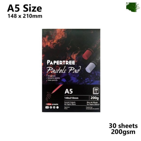 Papertree Pastel Pad Paper A5 Size perfect for oil pastel, gouache pastels and colour pencils