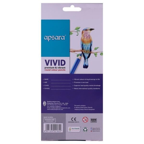 Apsara Vivid premium & Vibrent Color pencil 14 round pencil